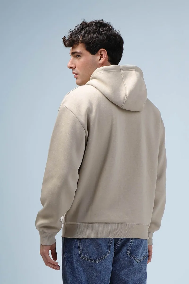 Sonny Bono felpa con cappuccio comfort fit beige