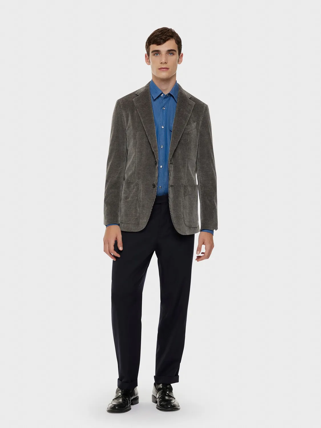 Caruso Norma pantalone gabardine lana blu
