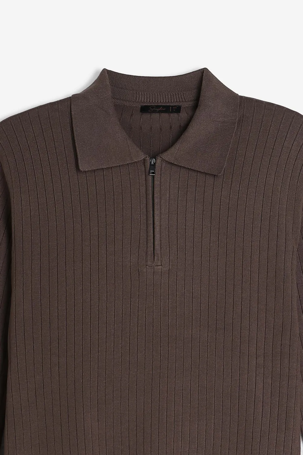 Sonny Bono Maglia Costina Polo Mezza Zip Tortora