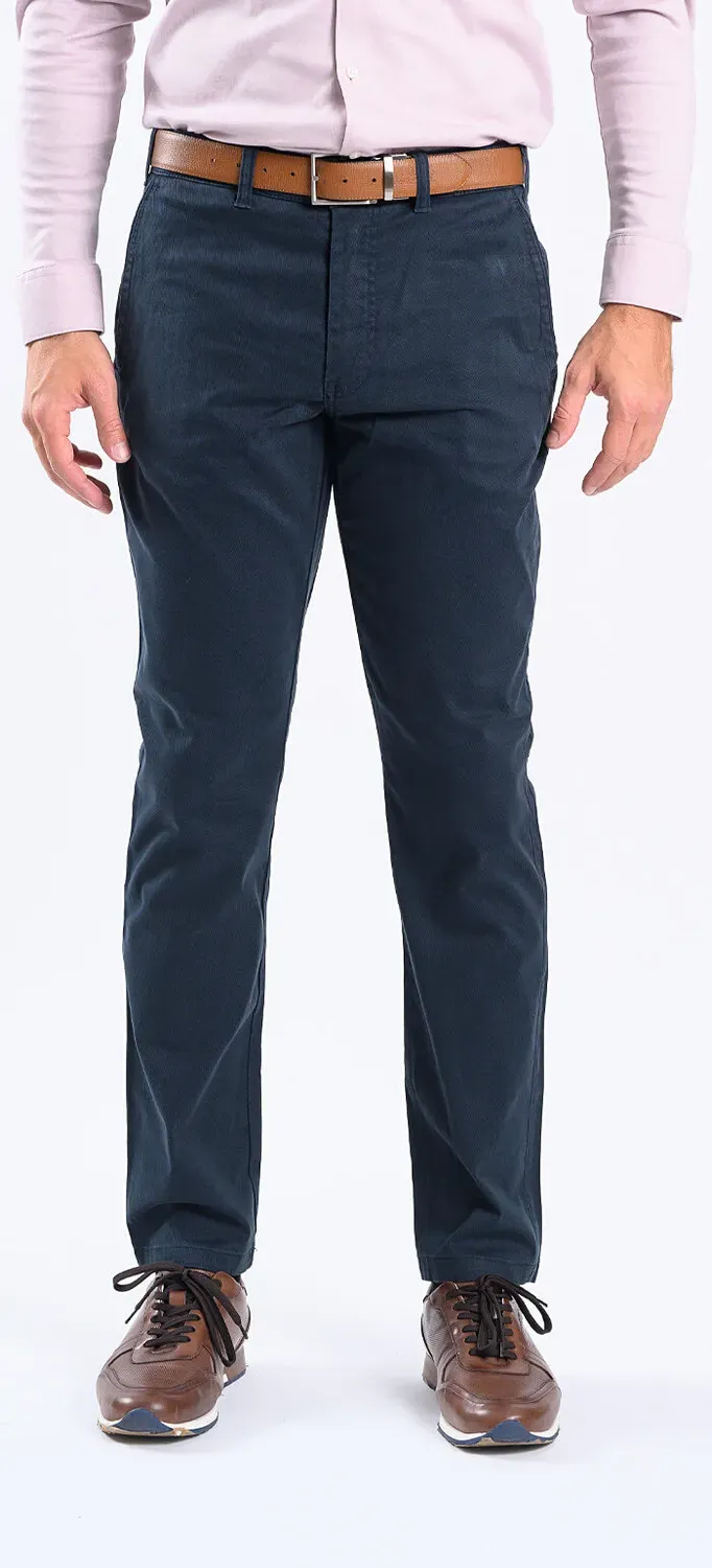 Alain Delon pantalone uomo blu rombi cotone slim fit