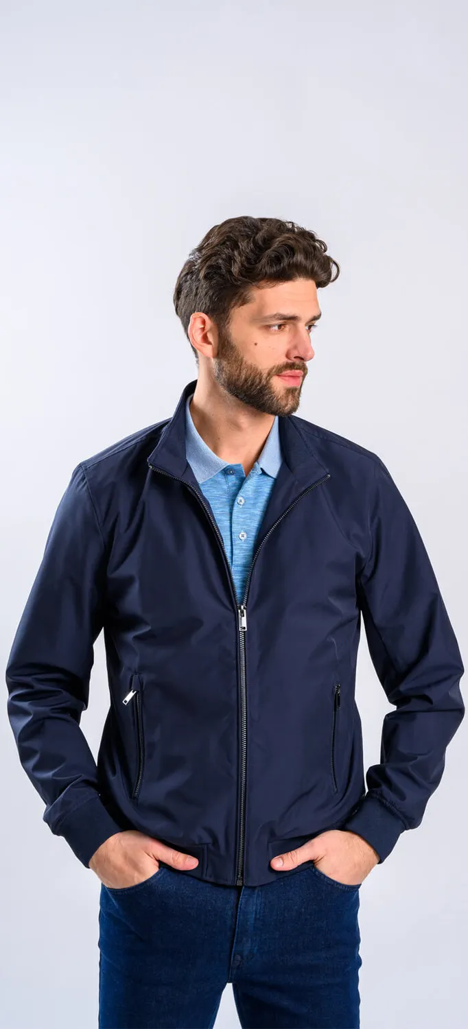 Alain Delon Giacca Blu Navy Leggera Imbottita