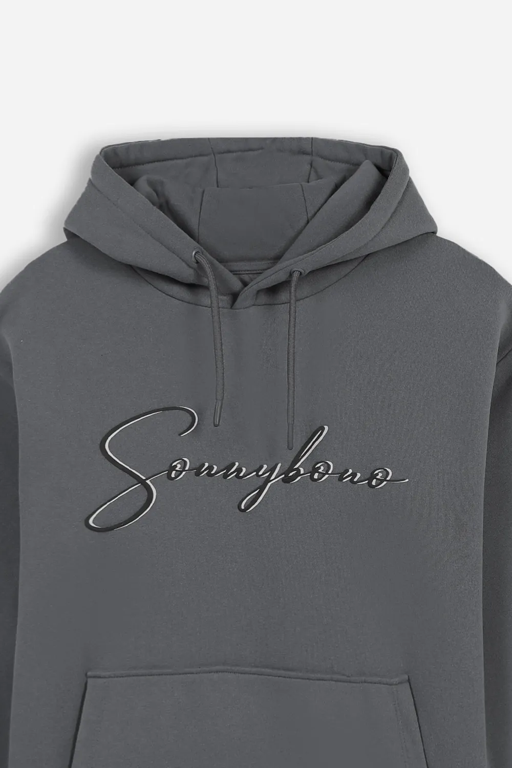 Sonny Bono felpa cappuccio marsupio grigio scuro logo