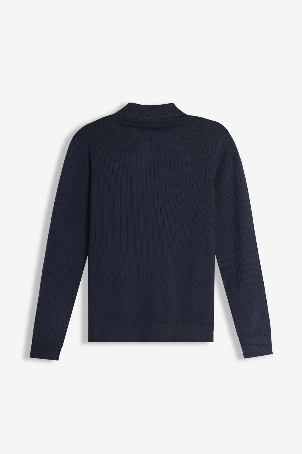 Sonny Bono maglia a costina collo polo mezza zip blu