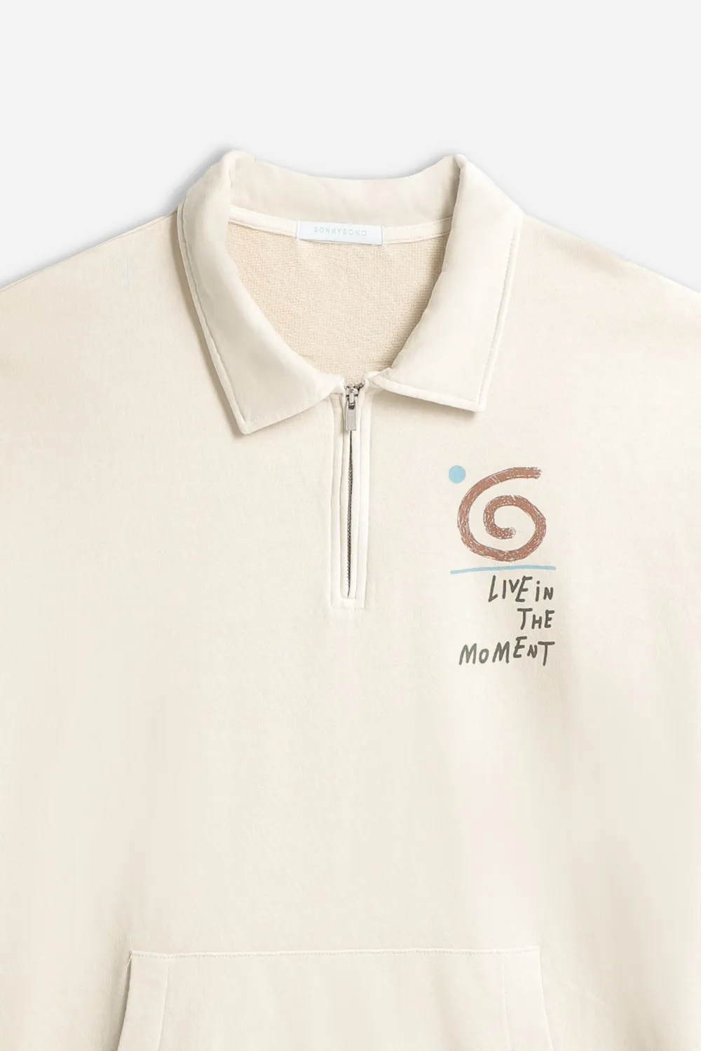 Sonny Bono Collo Camicia Felpa Beige Chiaro Cotone