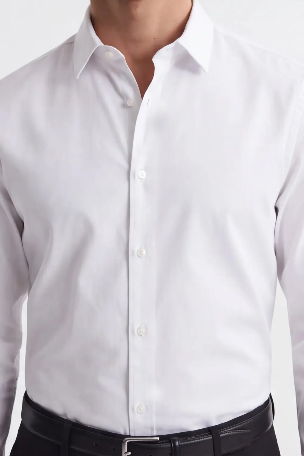 Sonny Bono camicia basic stretch bianco cotone elastan