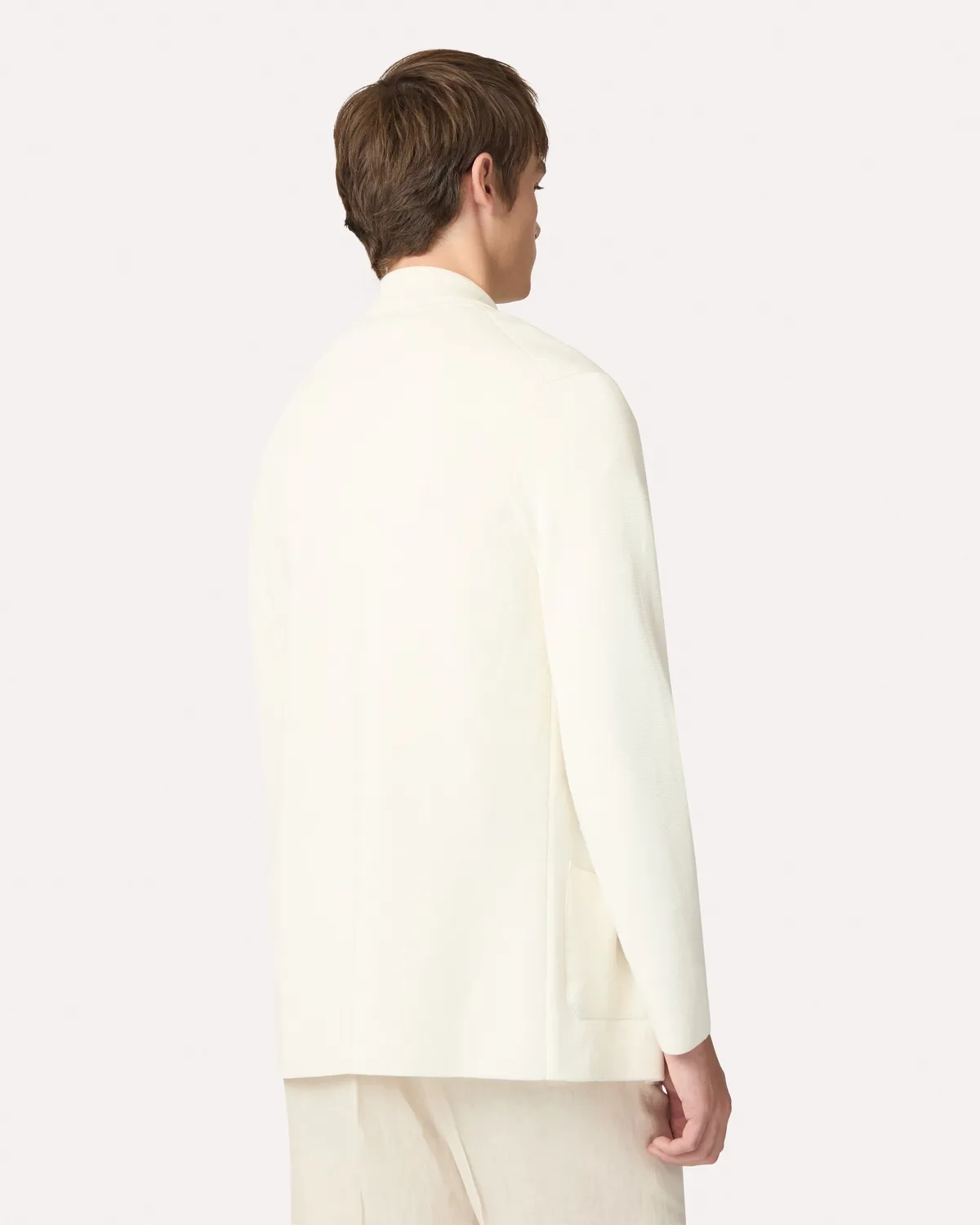 Lardini Giacca Doppiopetto Maglia Cotone Bianca