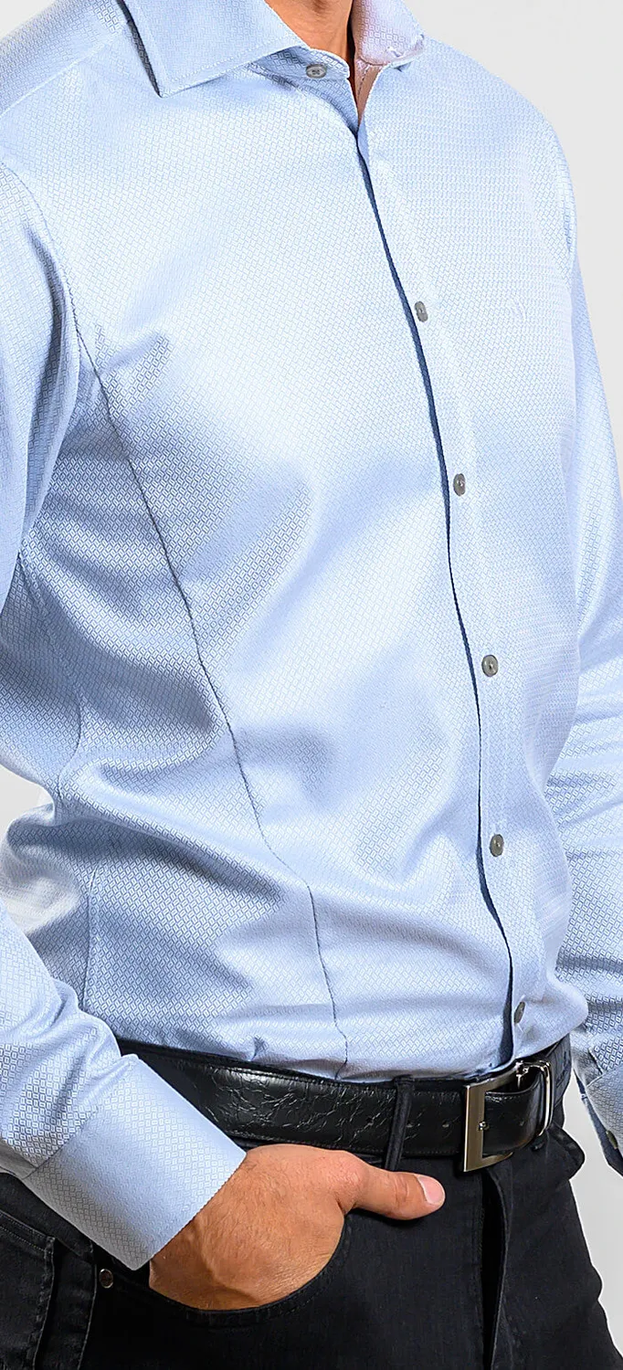 Alain Delon camicia extra slim fit grigio cotone taglia 38