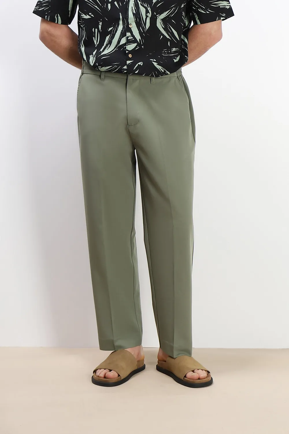 Sonny Bono pantalone jogger morbido verde militare