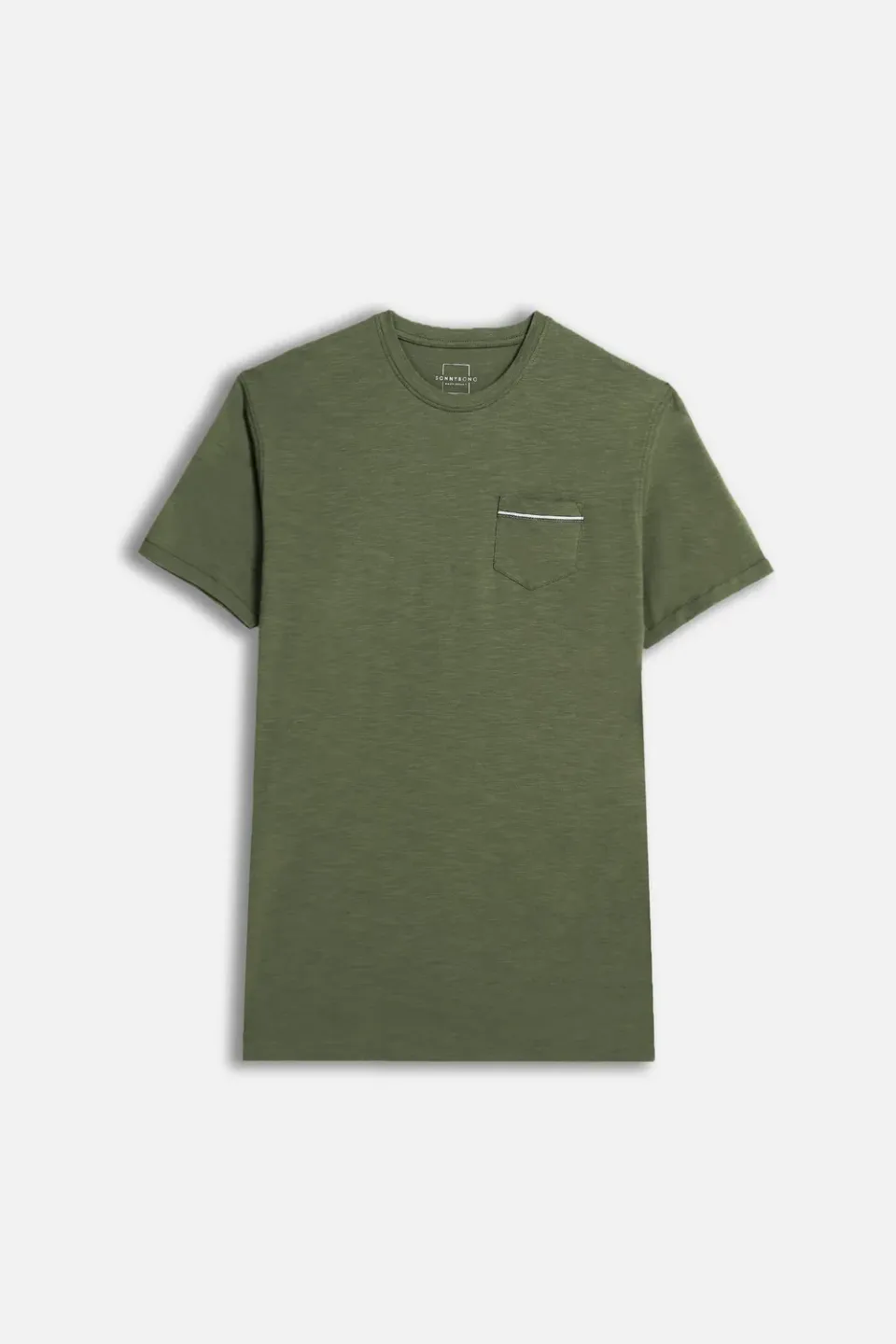 Sonny Bono t-shirt slub taschino verde militare cotone