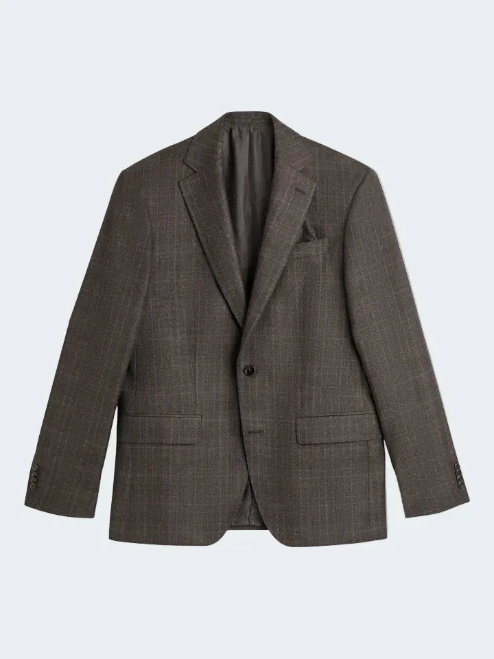Sand Menswear Super 110's Fine Flannel Check blazer flanella