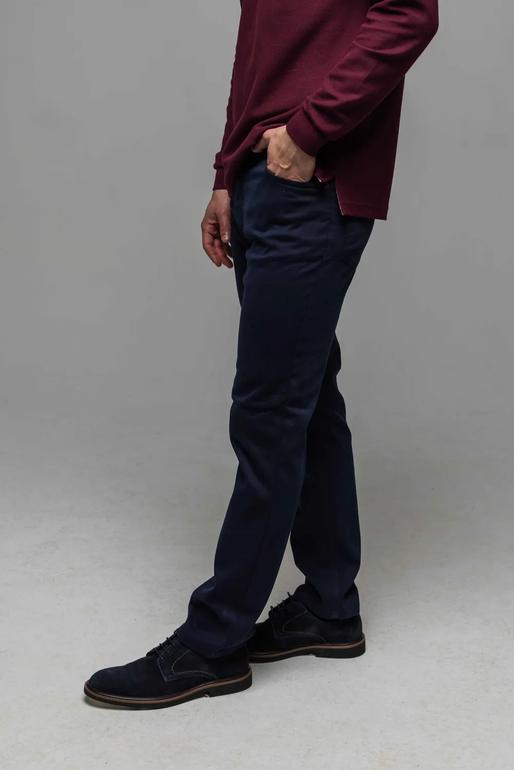 Alain Delon pantaloni casual blu navy vestibilità regolare