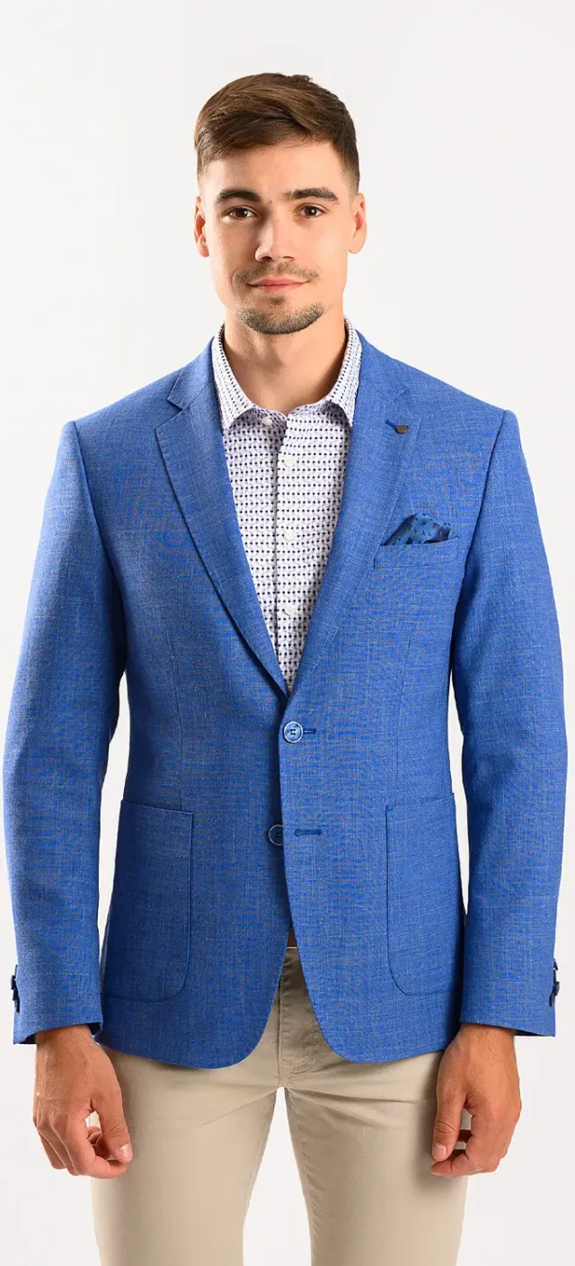 Alain Delon blazer blu royal lino lana estivo