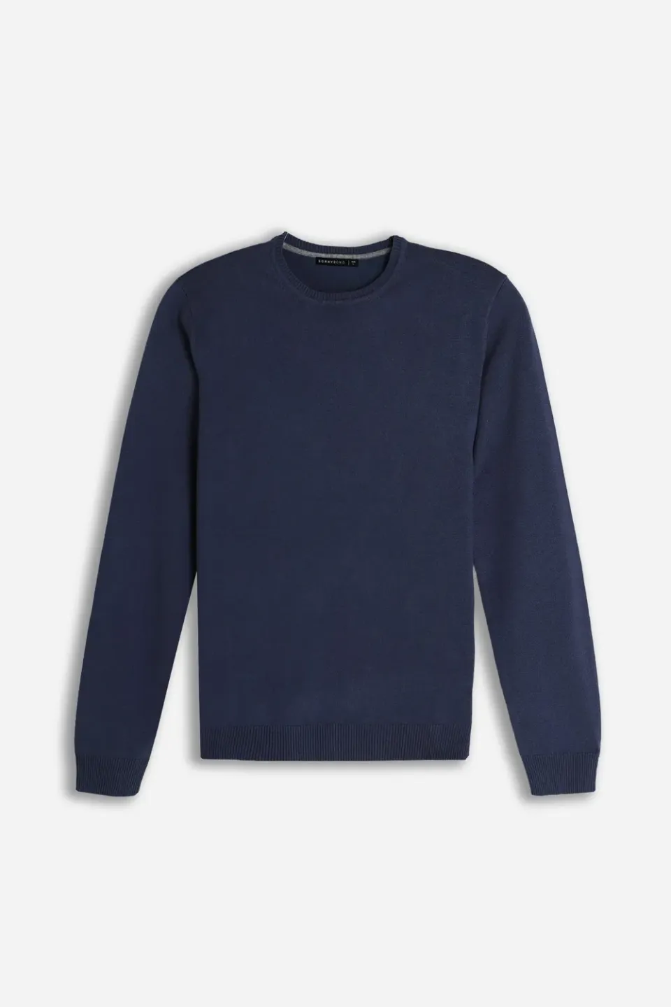 Sonny Bono Basic maglia girocollo bleu manica lunga
