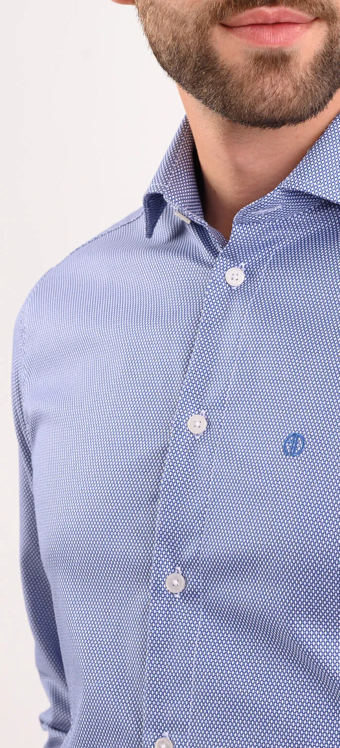 Alain Delon camicia blu navy extra slim fit ovali