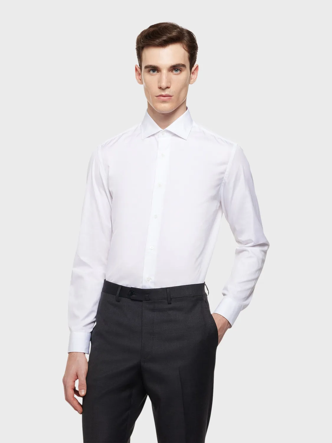 Caruso Camicia Slim in Cotone Bianca