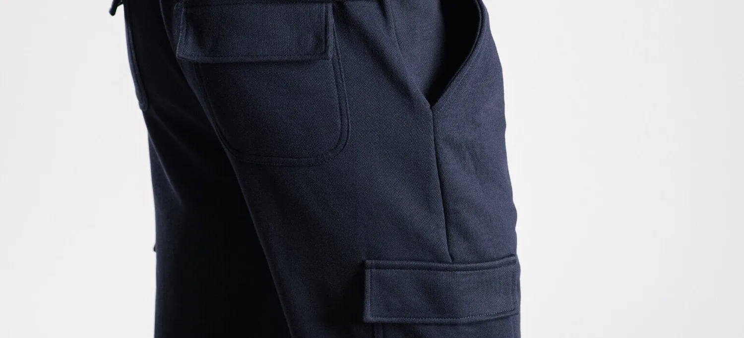 Alain Delon Pantaloni Tuta Blu Scuro Tasche Slim