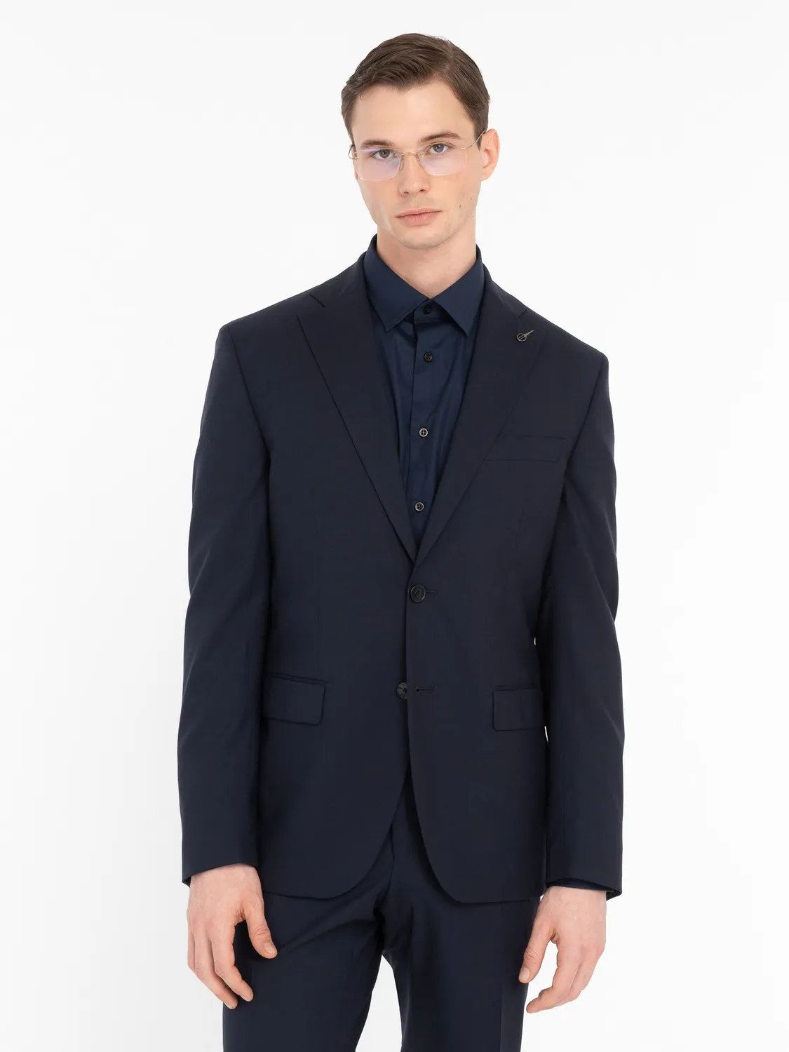 Paoloni Abito Fresco Lana Stretch Uomo Blu Slim