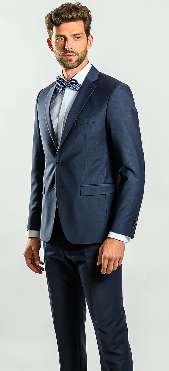 Alain Delon abito blu navy slim fit elasticizzato XL