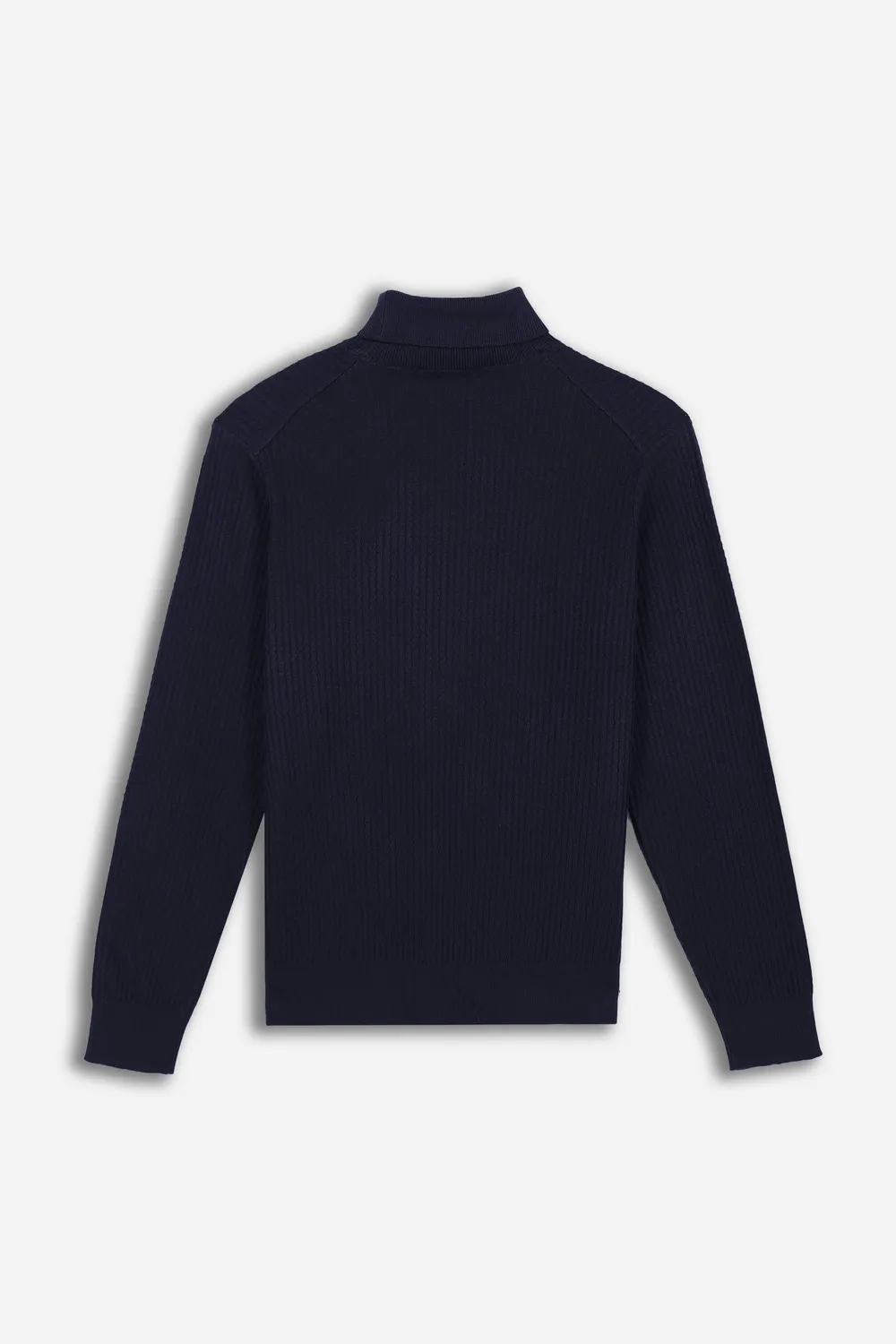 Sonny Bono Lavorata Maglia Dolcevita Blu Elasticizzata