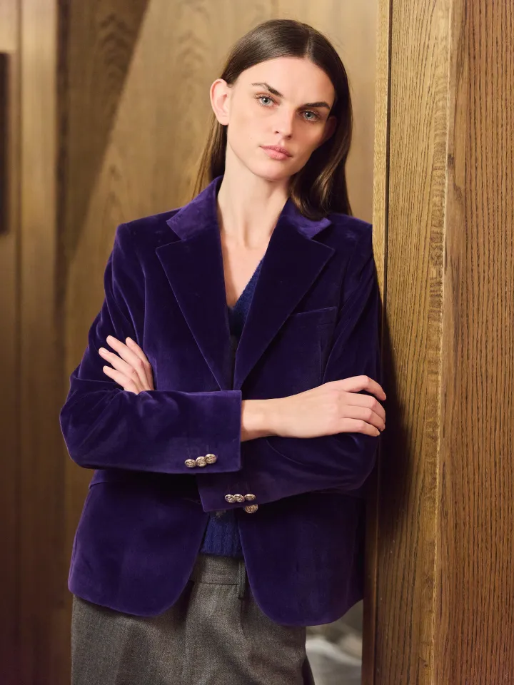 Sand Remi B Blazer Velluto Viola Revers Classico