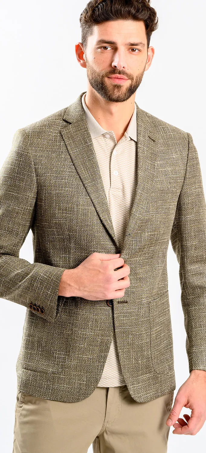 Alain Delon giacca marrone strutturata slim fit lana