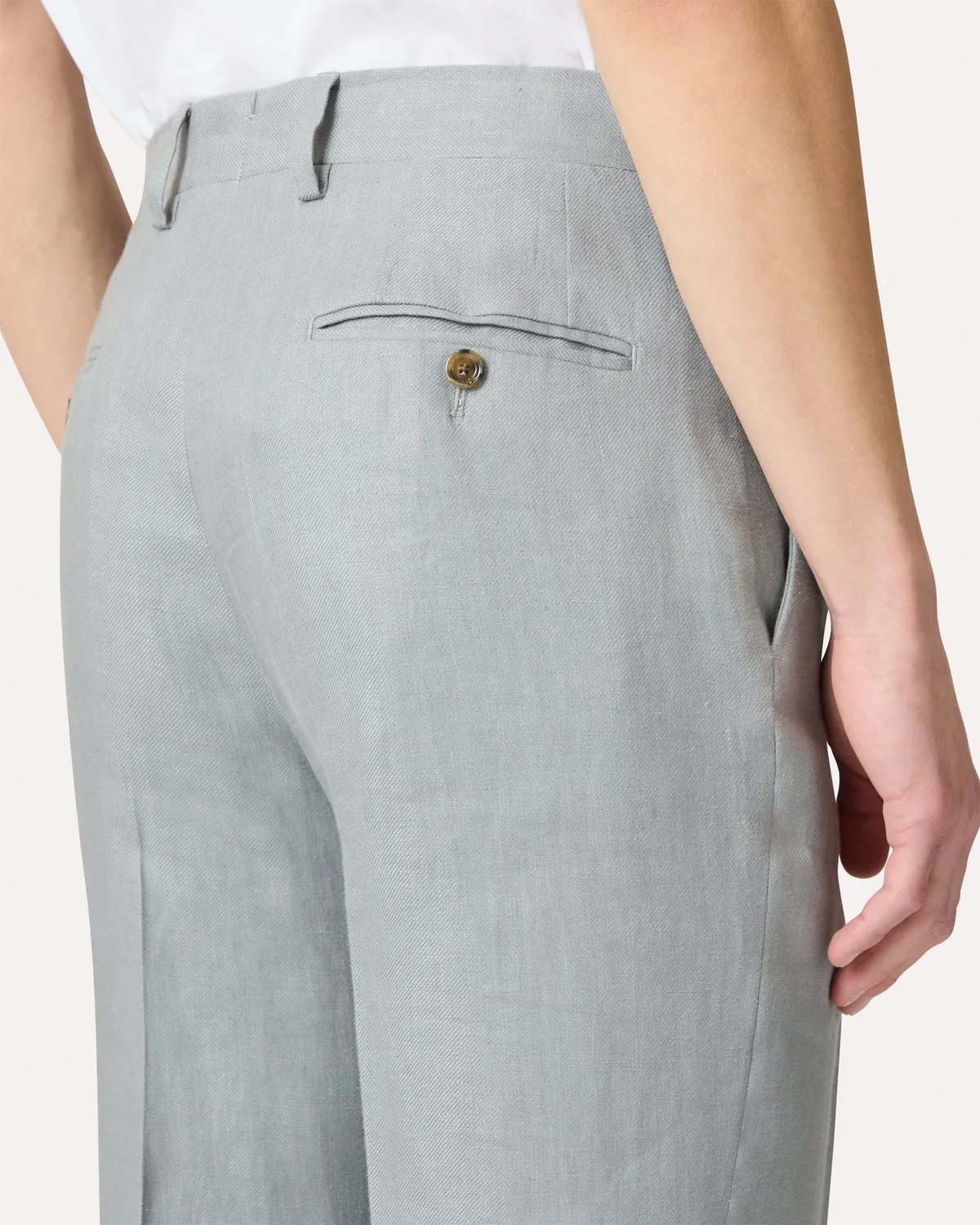 Lardini Pantalone Grigio in Twill Senza Pieghe