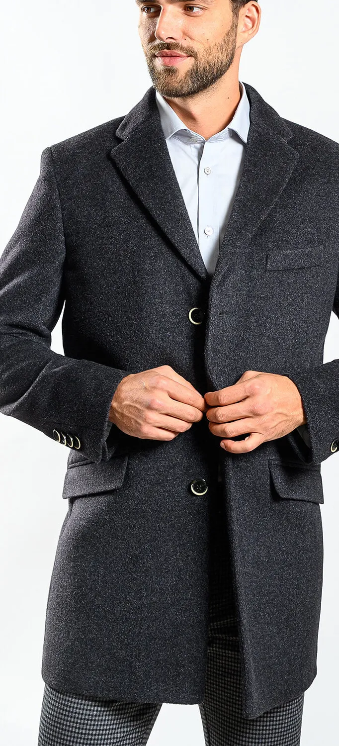 Alain Delon cappotto grigio lana cashmere taglia 52 slim