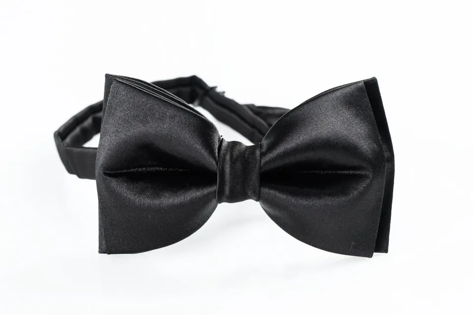 Alain Delon Papillon in Raso Nero Elegante