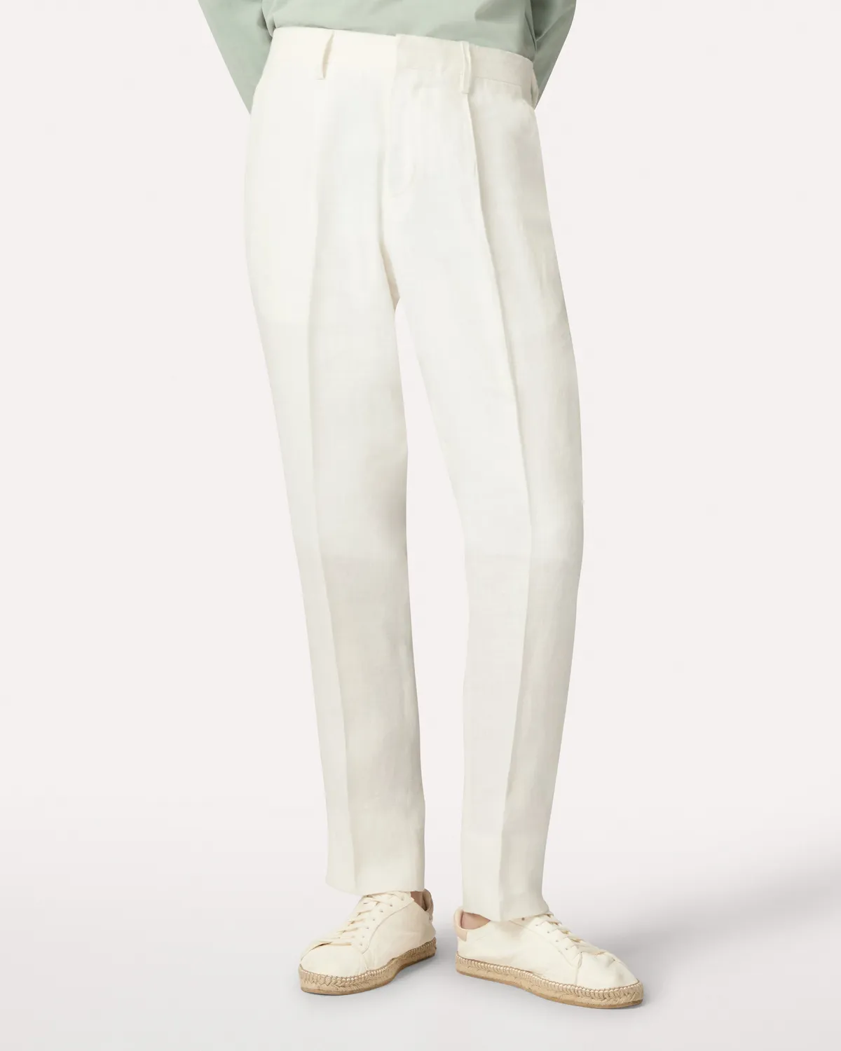 Lardini Pantalone Panna Lino Uomo Una Piega
