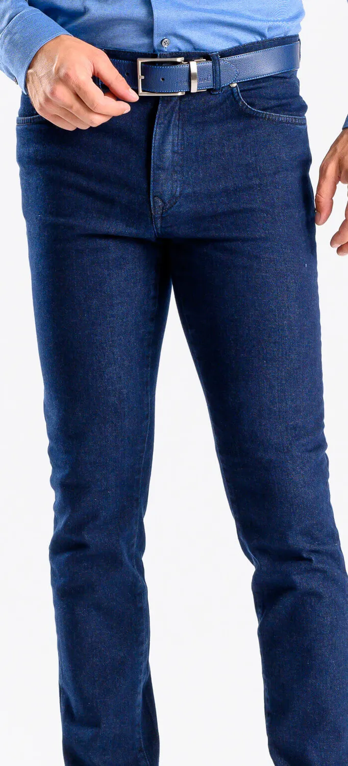 Alain Delon Jeans Blu Scuro Slim Fit Elasticizzati