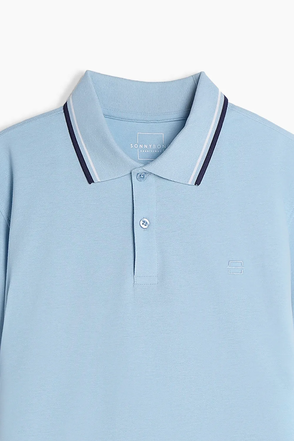 Sonny Bono Polo in Piquet Basic Celeste Collo