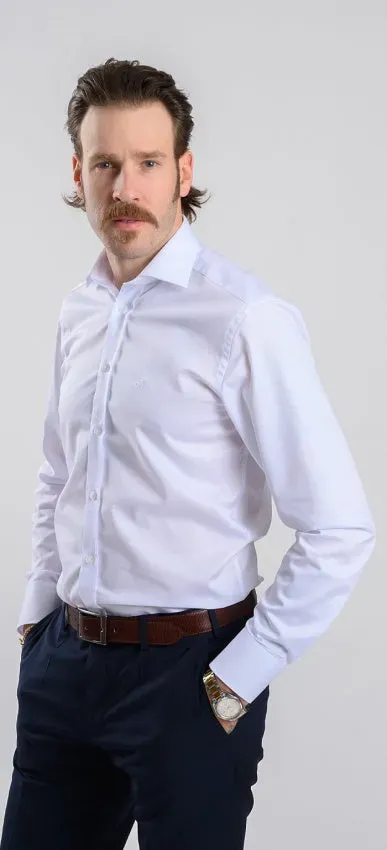 Alain Delon camicia Extra Slim bianca cotone Getzner 40