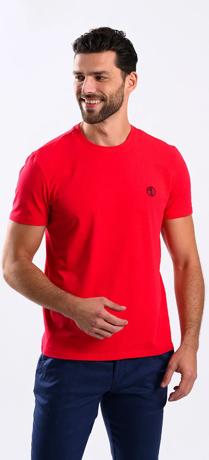 Alain Delon t-shirt slim rossa jersey cotone stretch