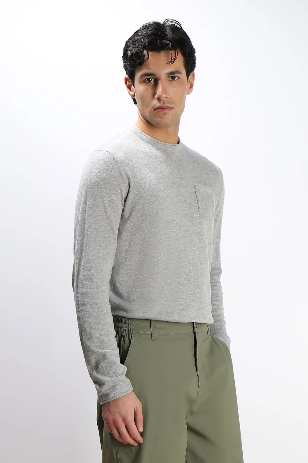 Sonny Bono Taschino maglia cotone grigio medio