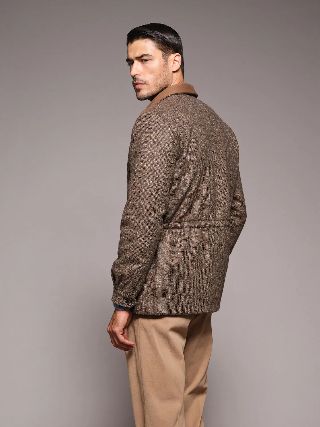 Caruso Dalila Giacca Lana Donegal Beige 48