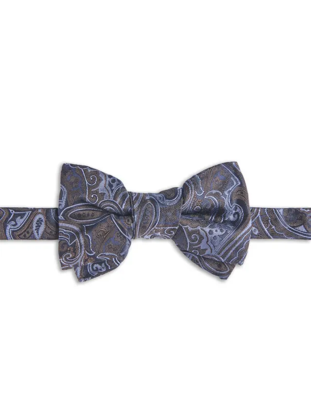 Caruso papillon seta paisley blu