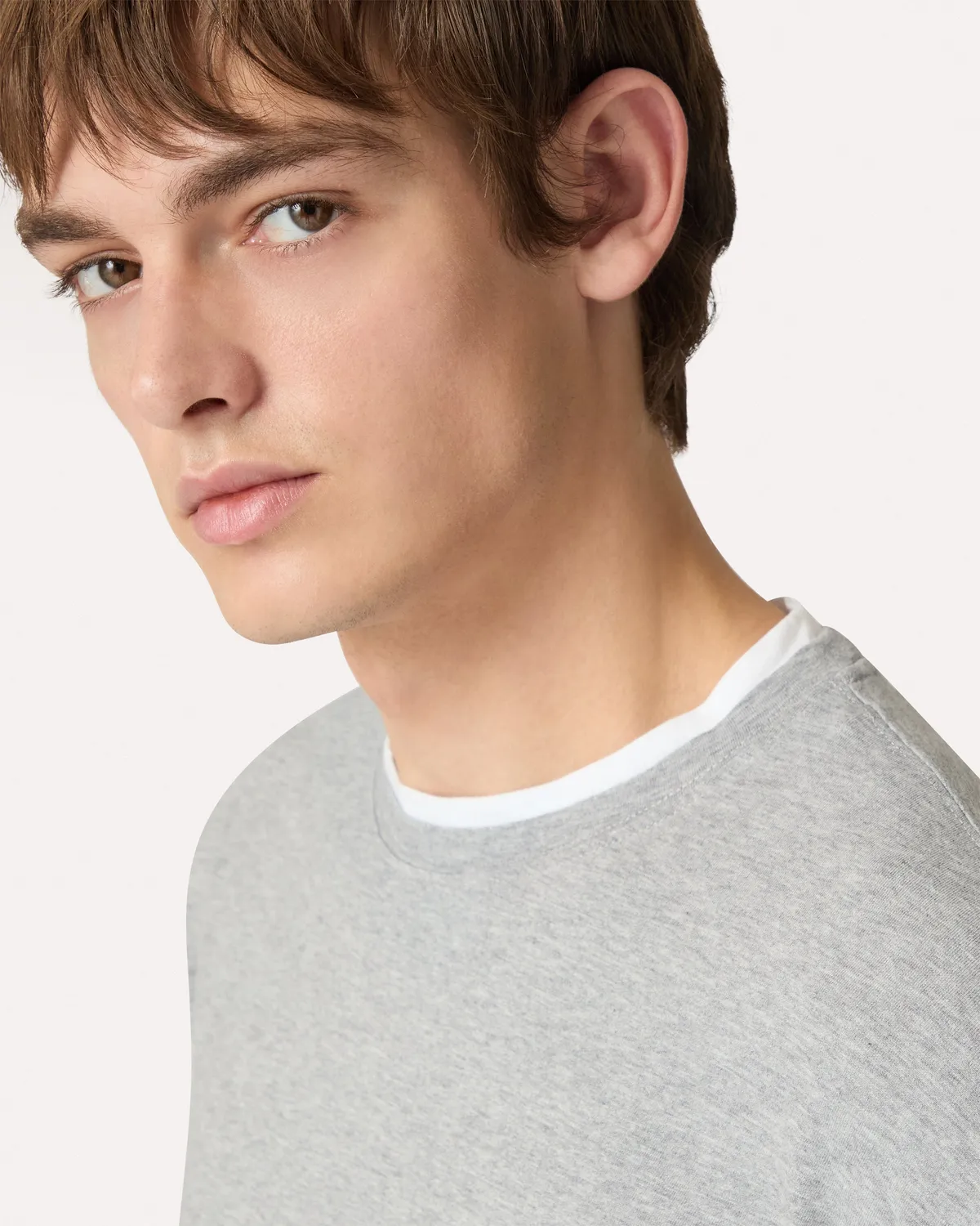 Lardini T-Shirt Manica Lunga Grigia in Cotone