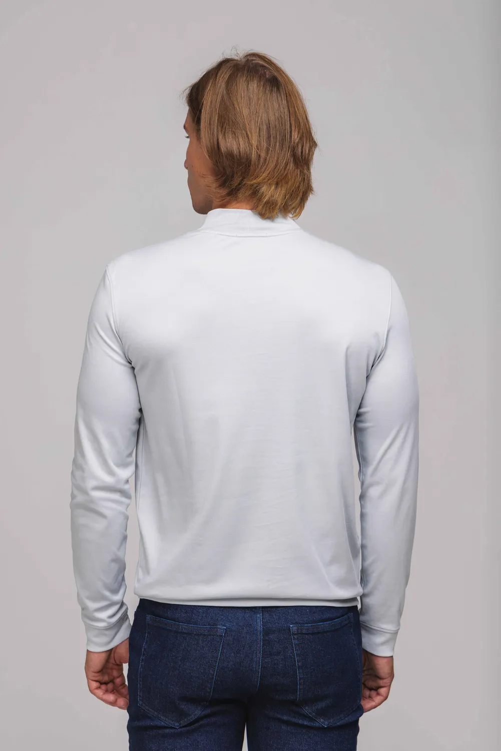 Alain Delon lupetto uomo grigio cotone slim fit