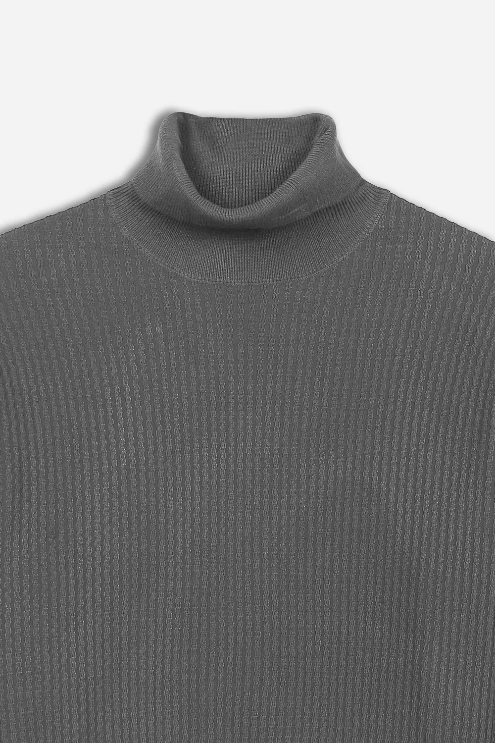 Sonny Bono maglia dolcevita grigio medio lavorata elasticizzata