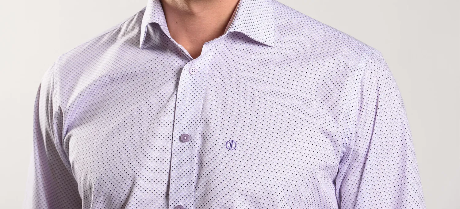 Alain Delon Bianca camicia fantasia slim fit Getzner