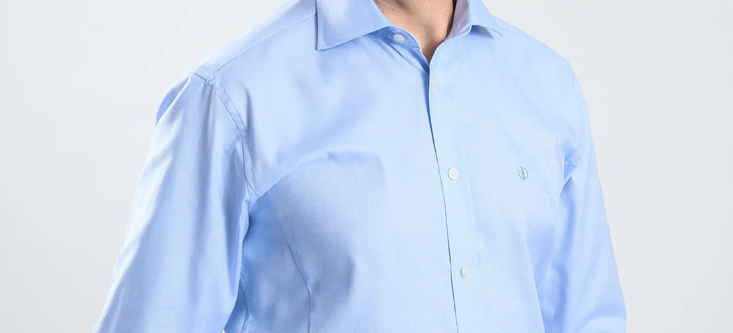 Alain Delon Extra Slim camicia azzurra cotone Getzner