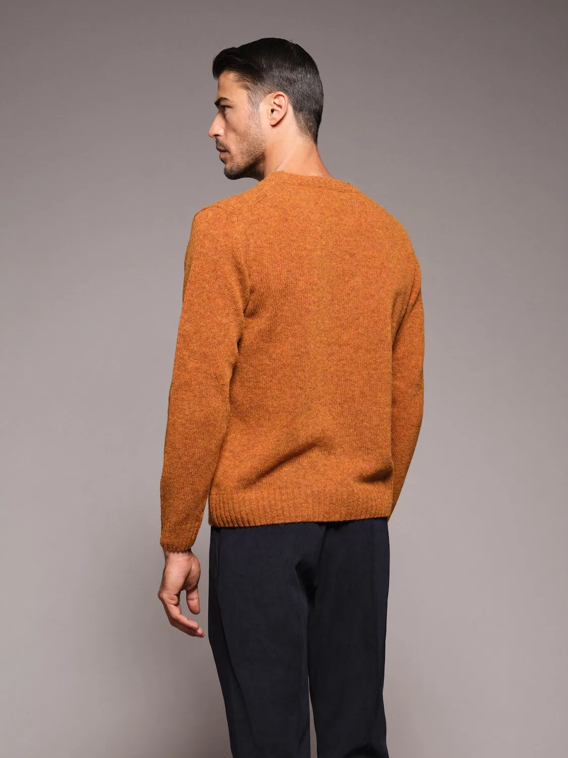 Caruso Butterfly maglia girocollo lana Shetland rossa