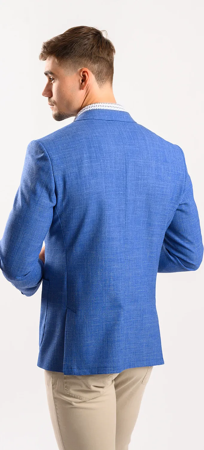 Alain Delon blazer blu royal lino lana estivo