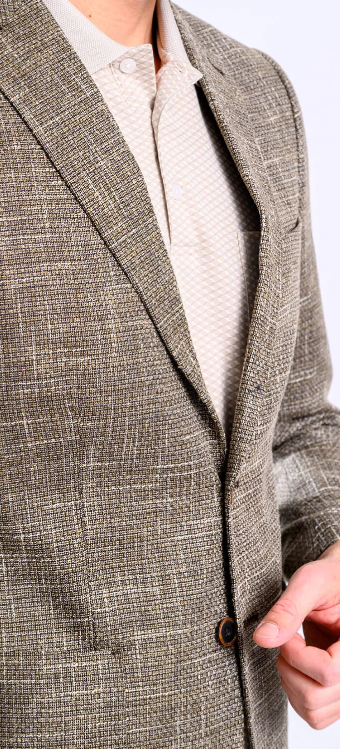 Alain Delon giacca marrone strutturata slim fit lana