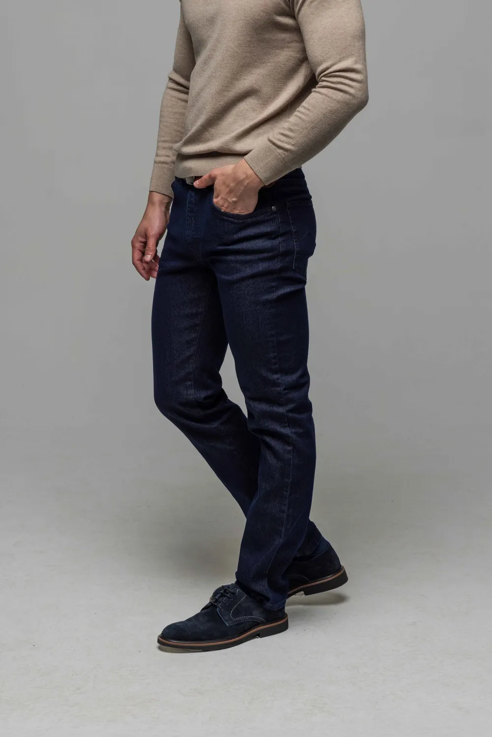 Alain Delon jeans blu classici cotone elasticizzato