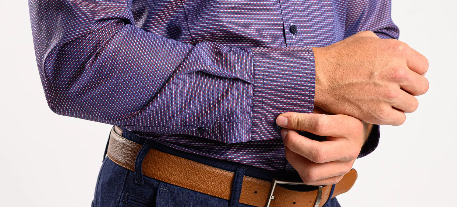 Alain Delon camicia viola fantasia Extra Slim cotone Getzner