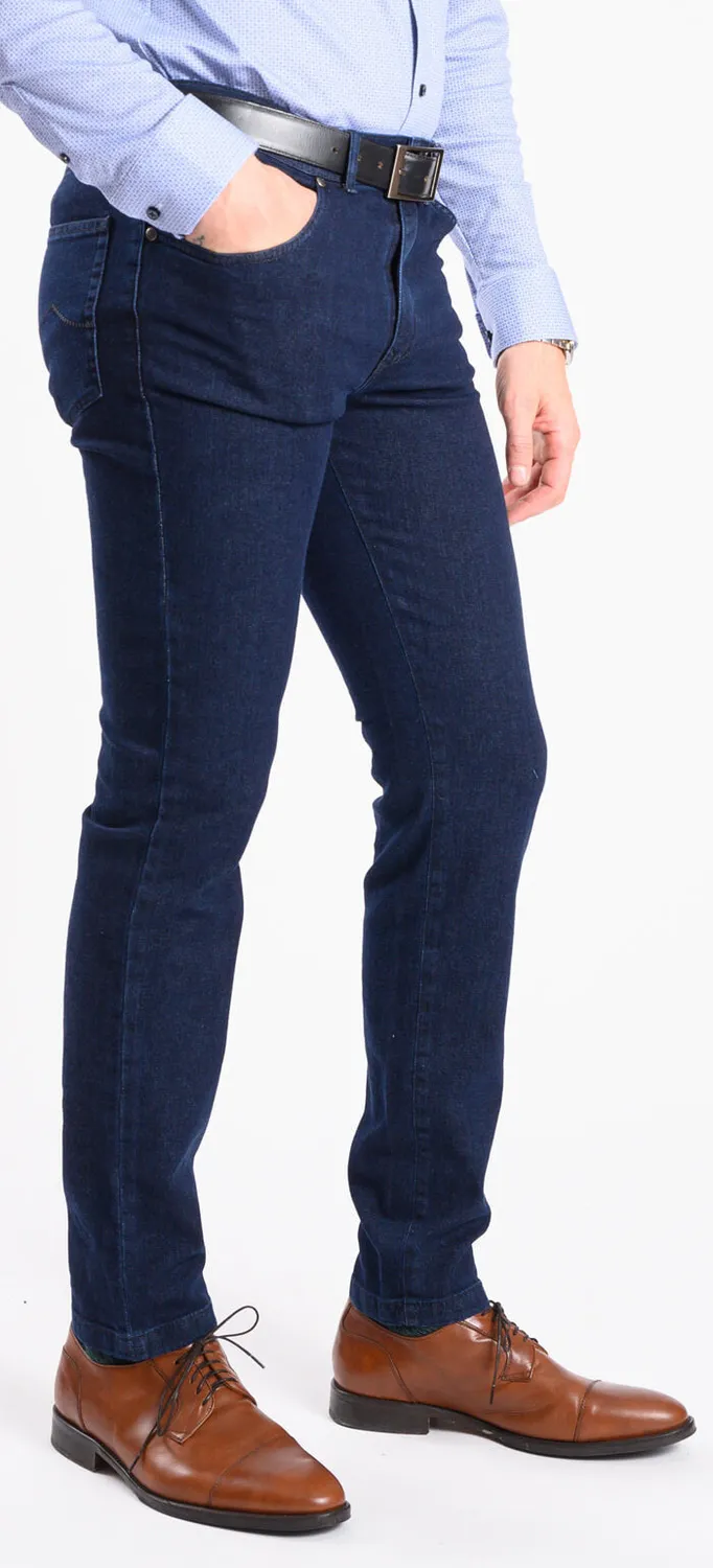 Alain Delon jeans blu scuro slim fit elasticizzati