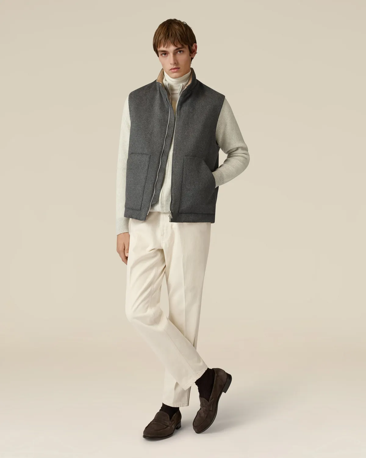 Lardini Jeans panna carrot fit bull cotone 12 oz