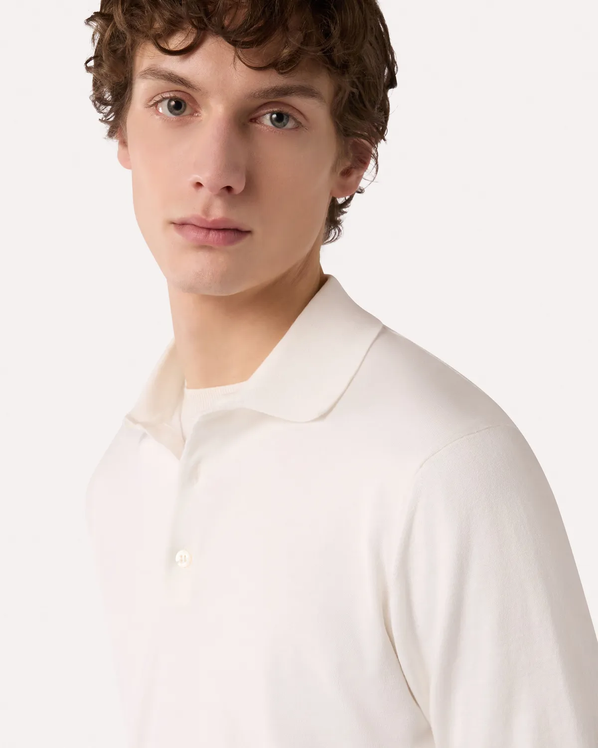 Lardini polo bianca in maglia di cotone superpiuma