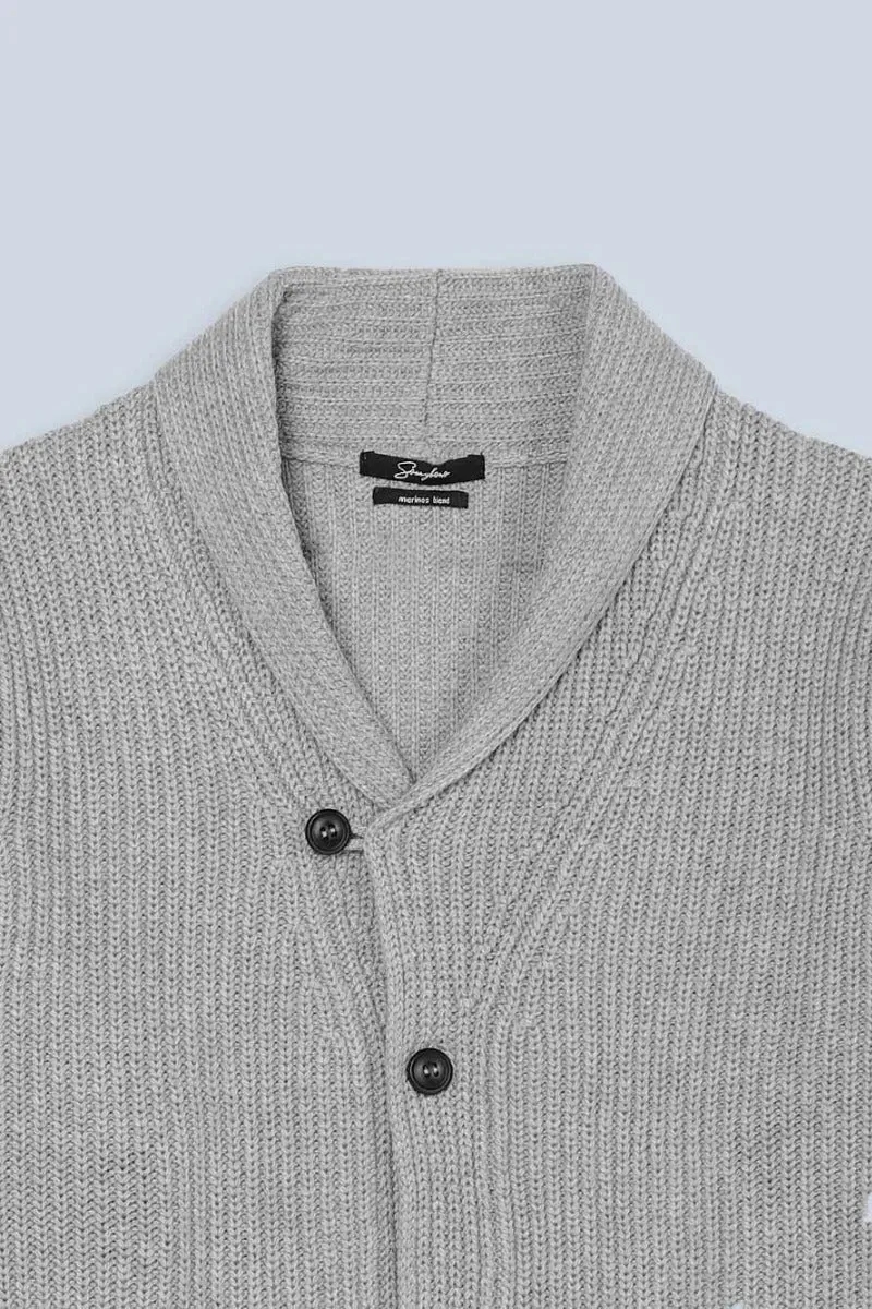 Sonny Bono Cardigan Collo Sciallato Bottoni Grigio